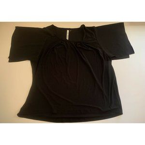 NY Collection Womens Flowy Black Short Sleeve Tunic 2X EUC